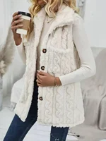 Women's winter vest, casual sleeveless lapel jacket, button warm coat 2025