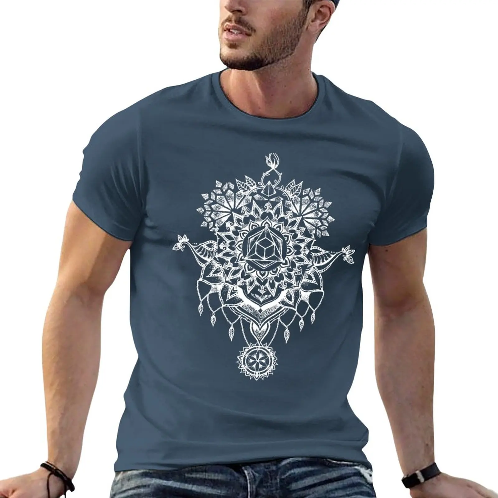 

Geometric Mandala Black T-Shirt for a boy plain sublime men t shirts