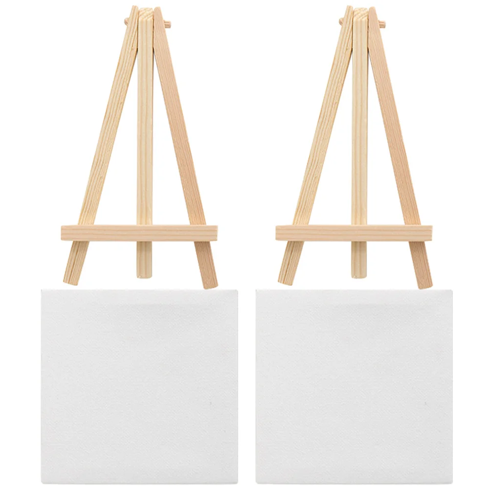 

2 Sets of Multi-function Mini Canvases Decorative Mini Easels Crafted DIY Painting Canvases