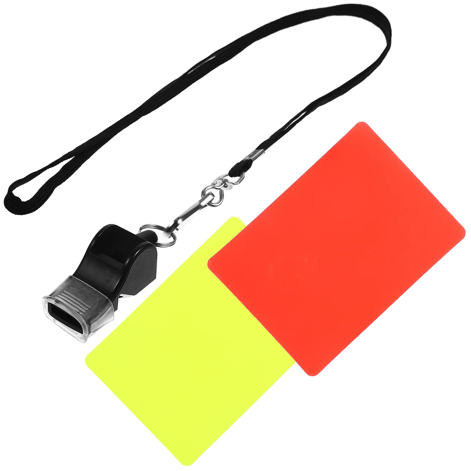 

1 Set Standard Referee Cards Portable Referee Cards Lanyard Whistle for Match