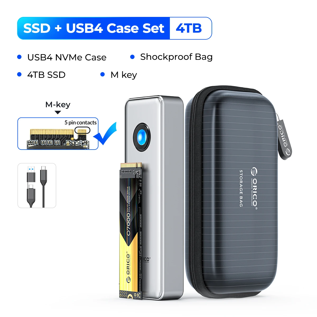 ORICO 40Gbps m.2SSDケース 4スロット 8848U4 発売記念45%割引あり】ORICOがUSB4 40Gbps接続の4ベイM.2 SSD