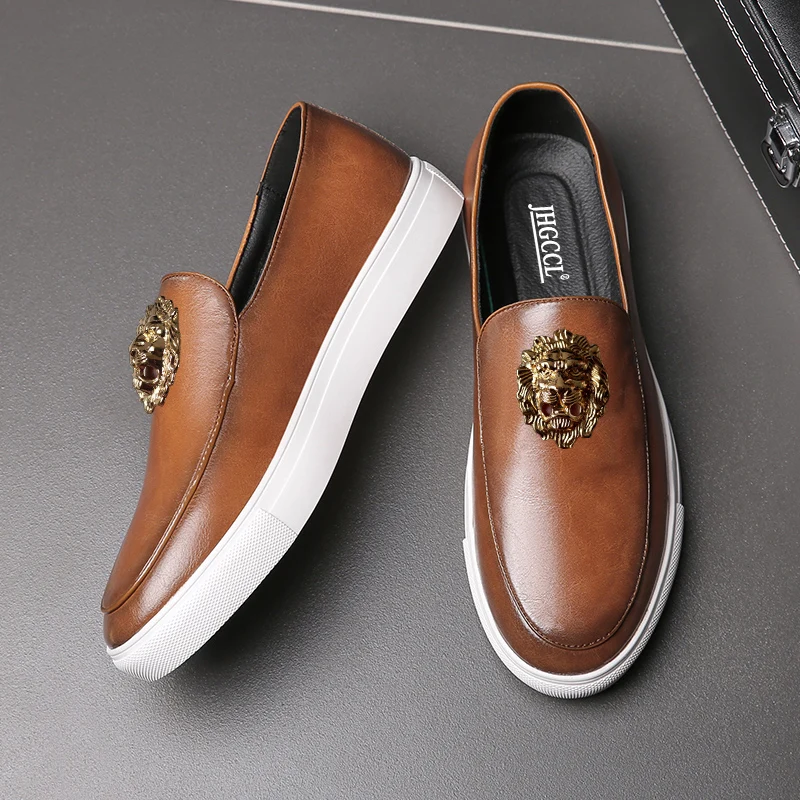

Men Casual Shoes Autumn Leather Loafers Office Shoes For Men Driving Moccasins Comfortable Slip on Party Fashion Shoes A11