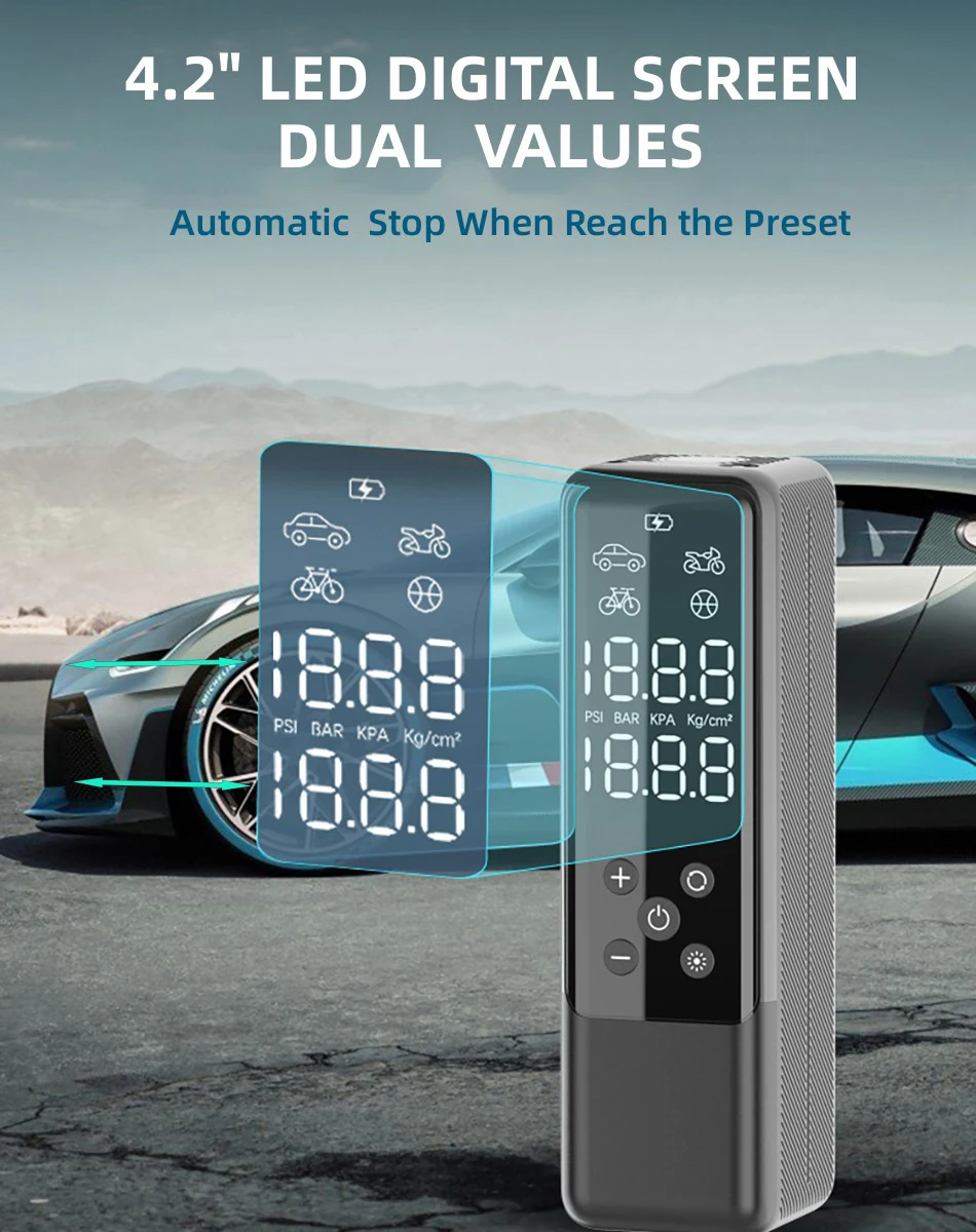 Wired Car Air Compressor without battery 150PSI Portable Car Tire Inflator 45L/min wheels inflator Digital Air pump for car air compressor pump,air pump,electric tire inflator,air compressor,inflatable pump,tire inflator,tire inflator gun
