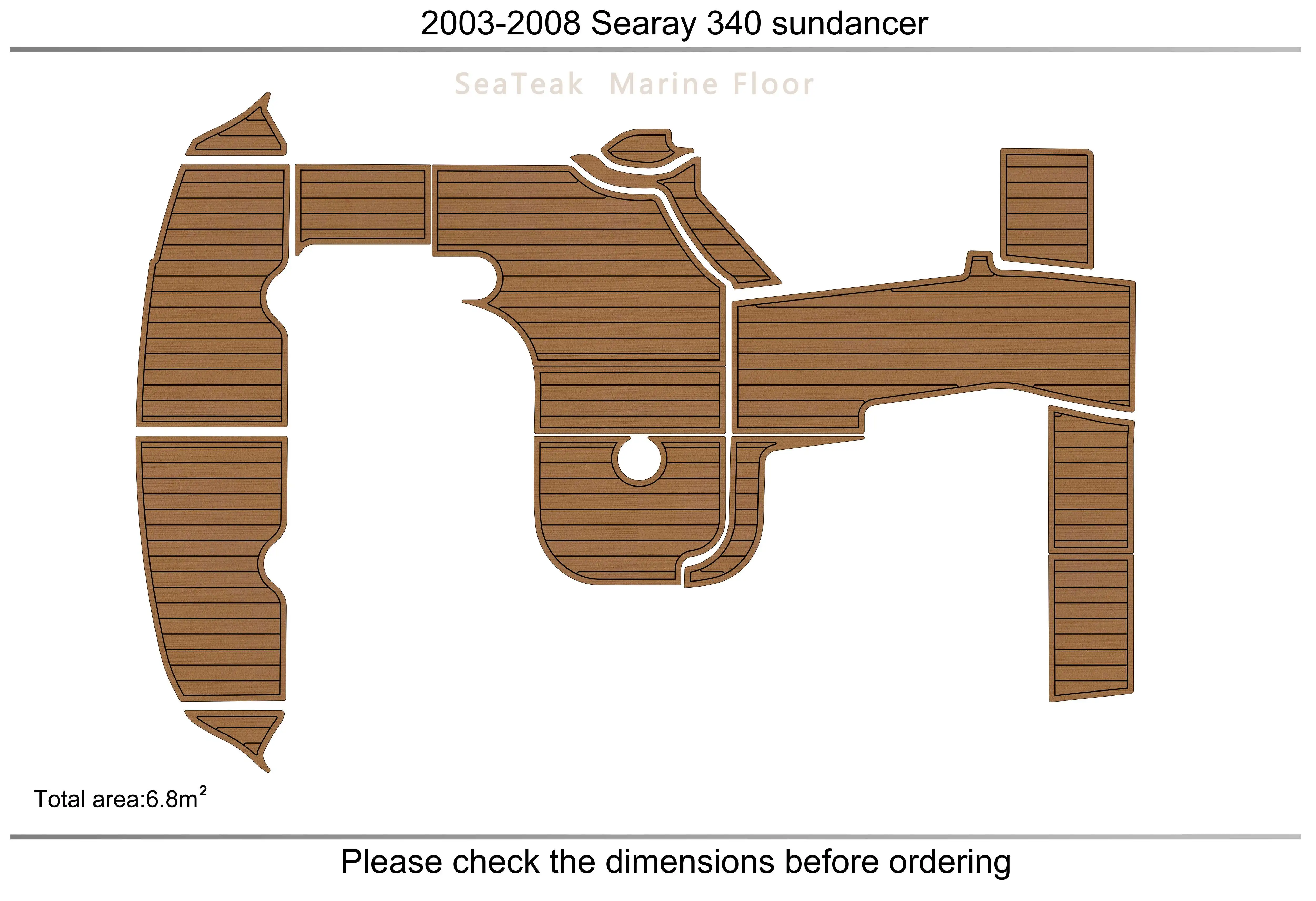 

2003-2008 searay 340 S Cockpit swimming platform 1/4" 6mm EVA fAUX carpet Water Ski Yacht Fishing Boat Non-slip mat floor