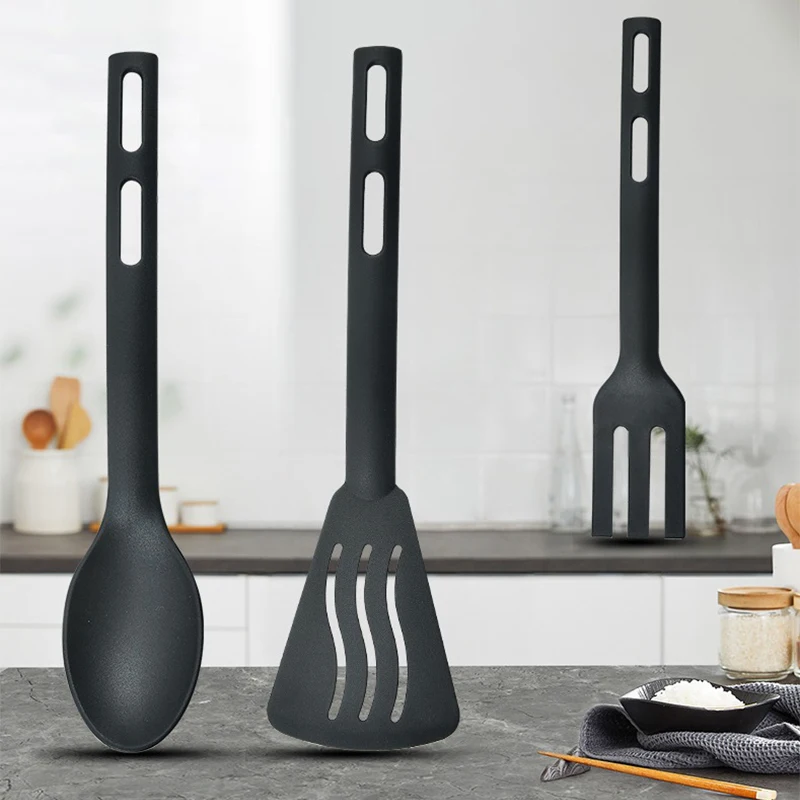 1/3Pcs Utensils Set Serving Cooking Kitchen Cutlery Spoons Nylon Kit Spatula Tableware Portable Camping Plastic Slotted Flatware