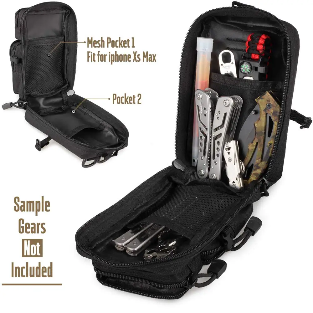 Compact Tactical Utility Pouch with EDC and Medical Storage