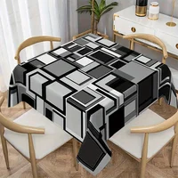 Nappe Moderne à Imprimé Géométrique 3D, Housse de Table Abstraite Élégante pour Salle à Manger, Table à Thé et Décoration d'Événements Contemporains 4