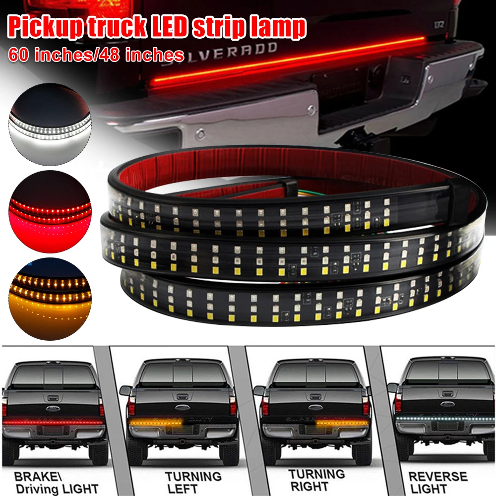 

60''/48'' SUV Truck Tailgate Light LED Car Strip Turn Signal/Brake Light Rear Tail Warning Running Reverse Double Flash Bar Lamp