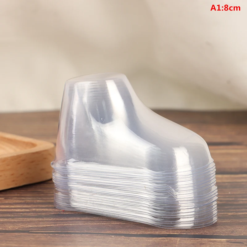 REACHISE 50pcs Clear Plastic Baby Feet Display Molds Toddler Booties Socks Shoes Supports