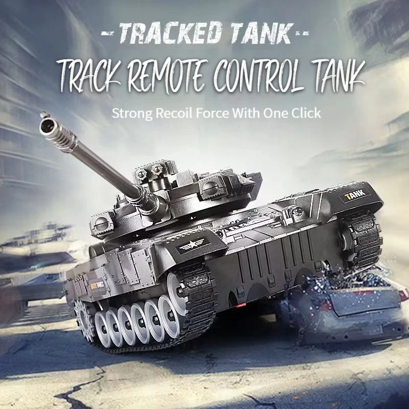 RC Tanks Large 2.4G 9 Channels Sound Effects Tracked Remote Control Battle War Tank Simulated Toys For Boys Men Children