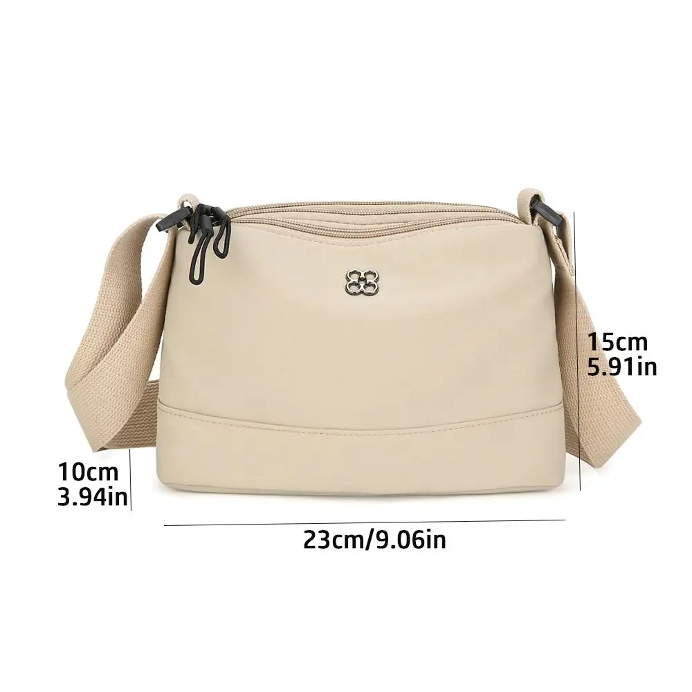 Solid Color Casual Style Handbag Soft Nylon Cloth Women Shoulder Bag Multiple Pockets Tote Bag Student Bag