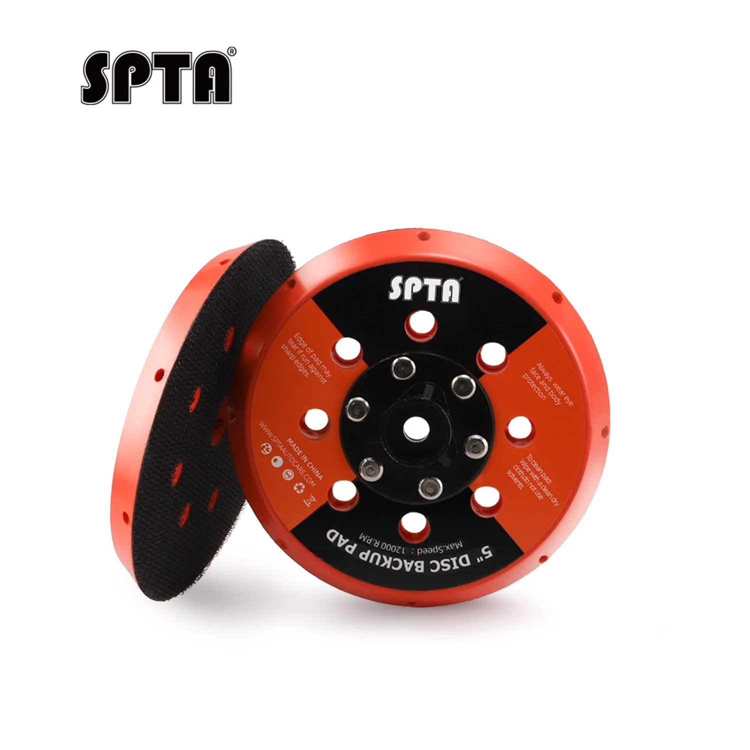 Car Polishing Pad Car Polish Pad Wool Polishing Pad Wool Polishing Head SPTA 5" 6" Sanding Pad Backing Plate for DA Polisher 125mm 150mm Self Adhesive Back Plate with Heat Emission Holes car polishing pad,car polish pad,wool polishing pad,wool polishing head
