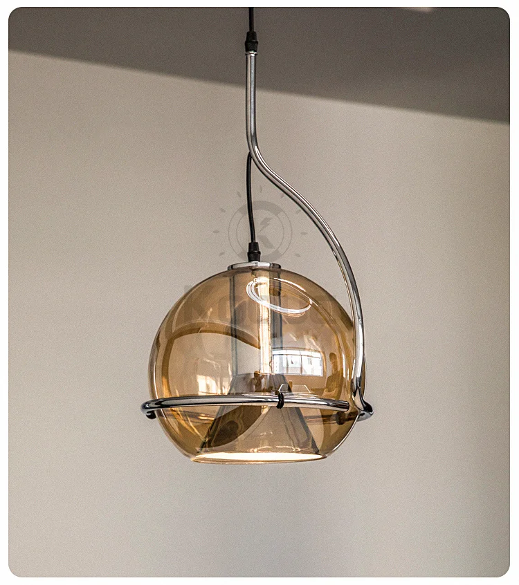 bamboo pendant light Kobuc Nordic Amber Glass Pendant Lamp E27 Rotatable Glass Ceiling Hanging Light For Dining Room Bedroom Bar Chandelier Fixture lowes pendant lights