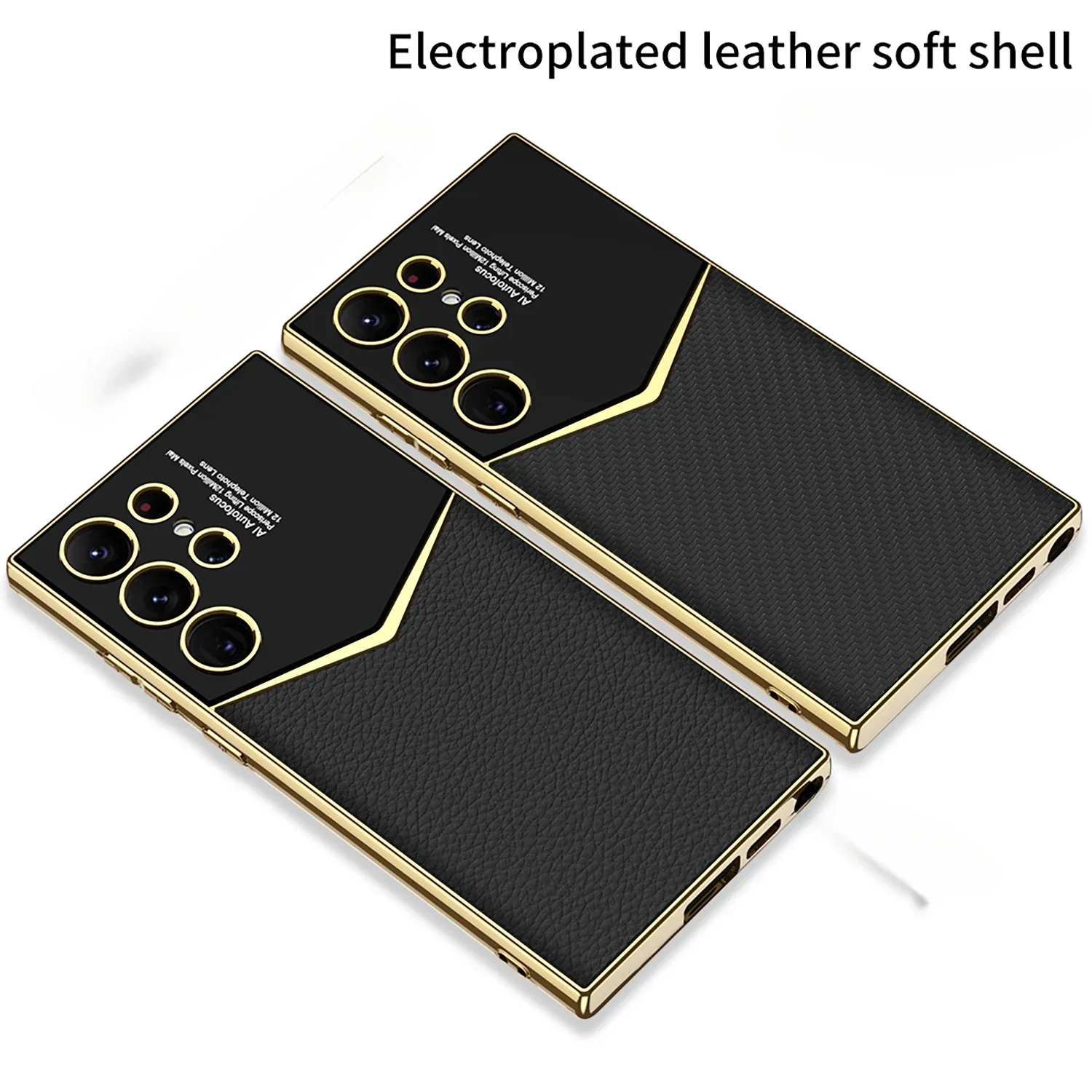 Premium Electroplated Leather Shockproof Phone Case - Hard Shell Design