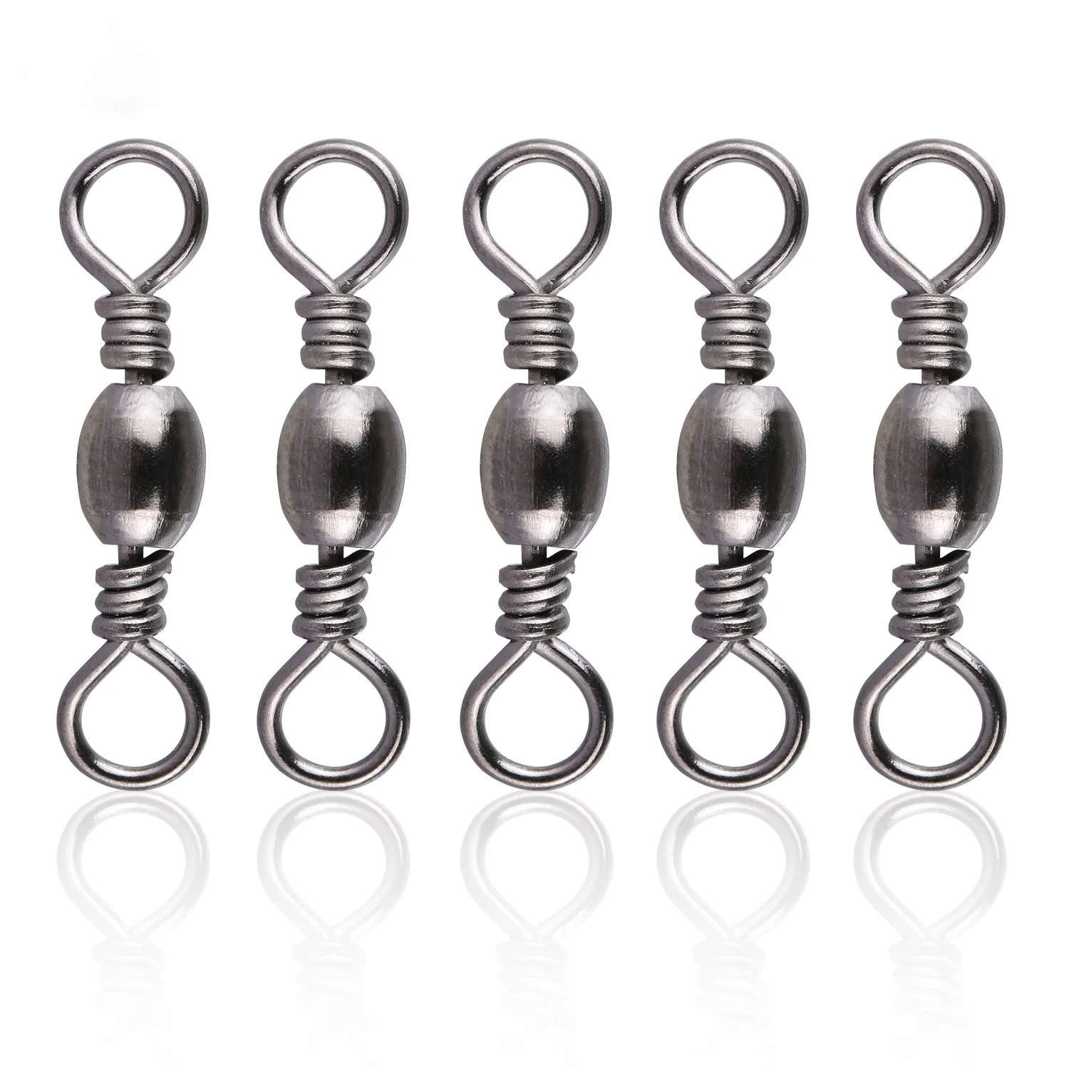 200 pièces émerillons roulants pêche avec agrafe Goture, acier inoxydable 16-46kg pour ligne et leurres