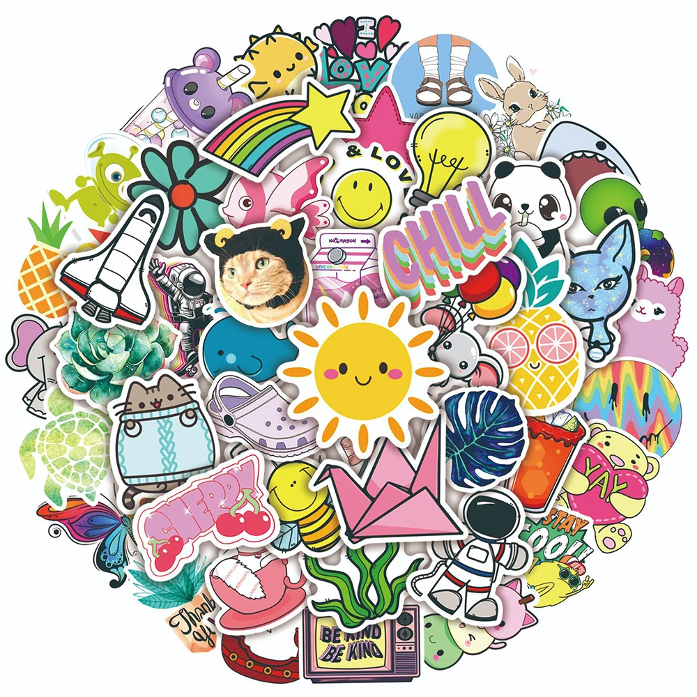 

Стикеры в стиле INS VSCO с героями мультфильмов, стикеры в эстетике «сделай сам», скрапбукинг, бутылка для воды, для ноутбука, милые наклейки для детей, 10/50/100 шт.