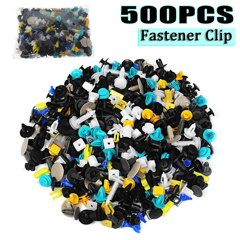 1000/500PCS Auto Vehicle Fastener Bumper Clips Retainer Rivet Door Panel Fender Liner Fit All Car car fastener clips