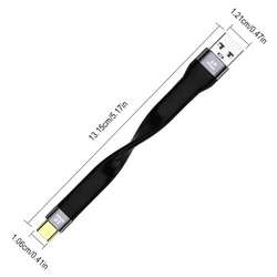 Ultra - Short Portable Type - C to USB - A Fast Charging Cable, 10Gbps High - Speed Data Transfer, 13cm (Black)