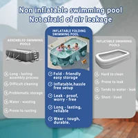 Piscine pliable pour la famille, structure non gonflable, piscine extérieure pour enfants, support épaissi, hors sol, pour 1 à 8 personnes, compatible avec une pompe à eau. 5