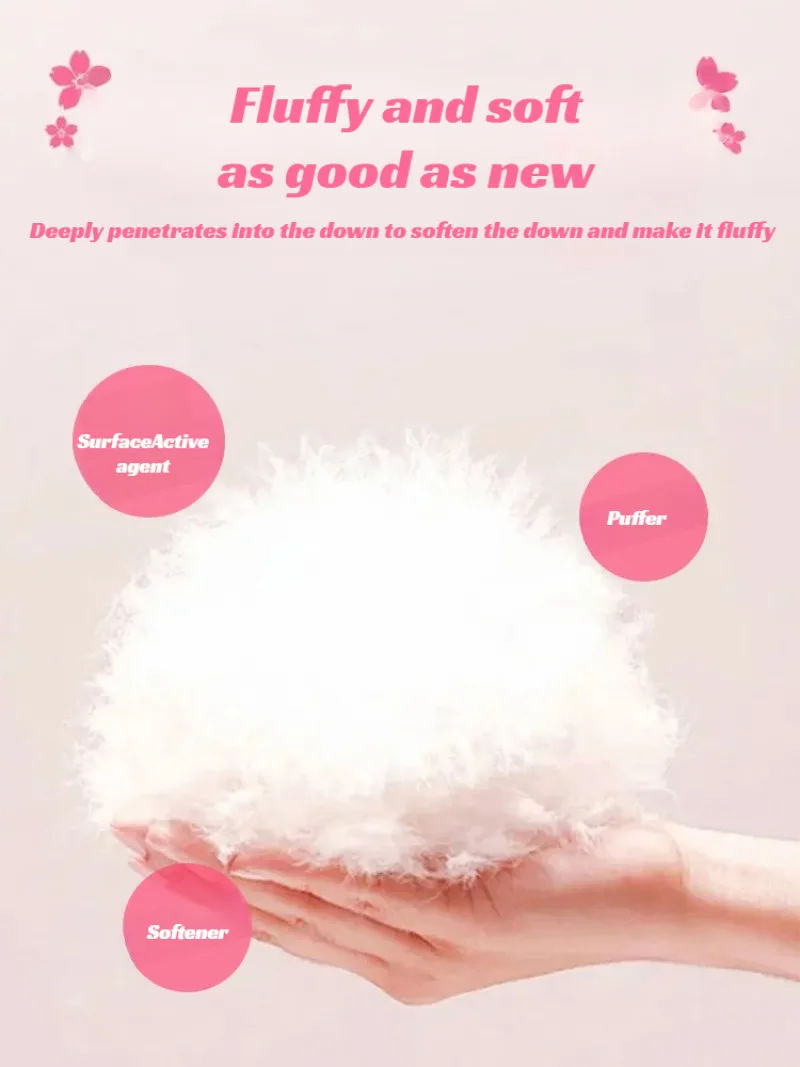 Wash and care in one fluff Featherweight largecapacity Vitamin Cleaner's fluffing agent
