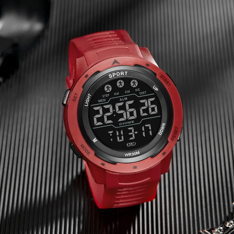 POSHI Brand Digital Watch for Man Stopwatch Alarm Clock Led Light Sport Man Wrist Watches Outdoor Fashion Electronic Watches 6