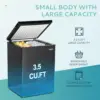 3.5 Cu.Ft Chest Freezer with Removable Basket, Small Deep Freezer Adjustable 7 Thermostat, Quiet Mini Freezer Free-Standing Top 2