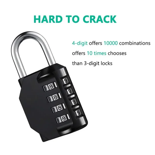 2pcs Combination Lock Resettable 4 Digit Padlock Combination Waterproof and Heavy Duty Combination Padlock Outdoor Digital Lock 6