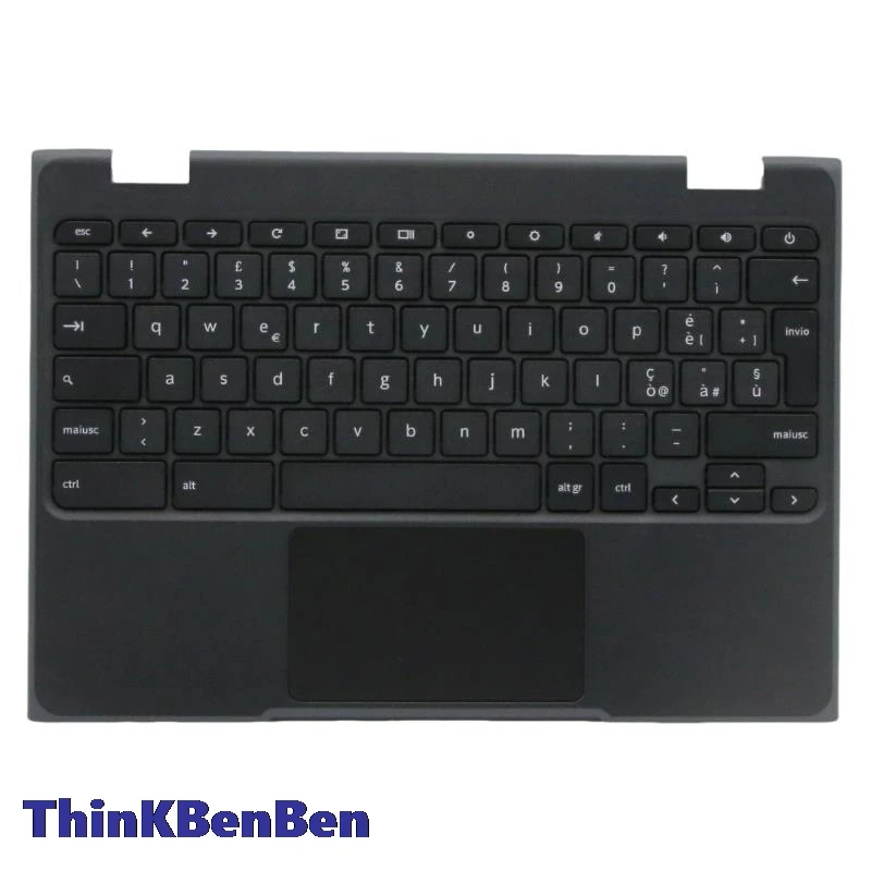 

IT Italian Black Keyboard Upper Case Palmrest Shell Cover For Lenovo 100e Chromebook 5CB0R07031