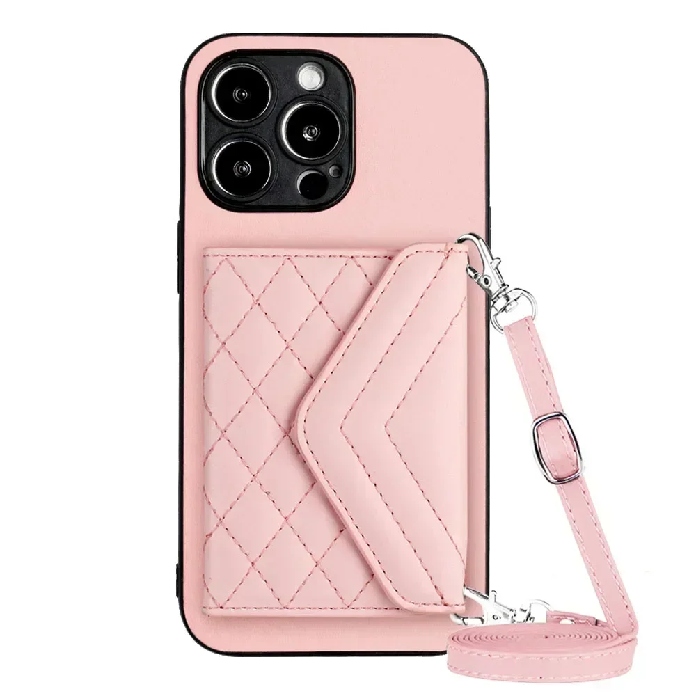 Crossbody Strap Wallet Phone Case with Enhanced Protection