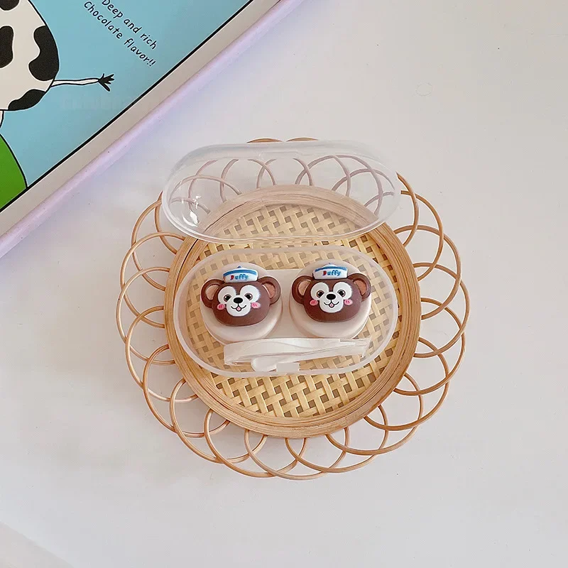Disney StellaLou Duffy Contact Lens Case Cartoon Cute Fashion Exquisite Girls Students Make Up Beauty Pupil Travel Carrying Kit