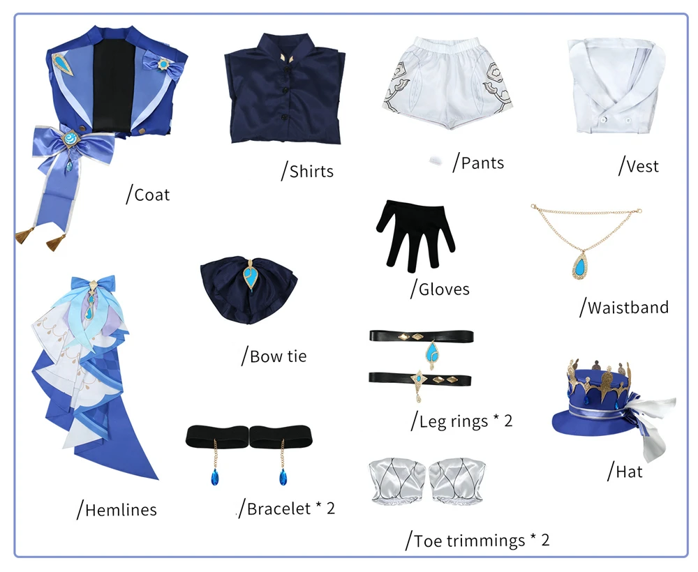 thumbnail image 1 of Disfraz de Cosplay del juego Genshin Impact Focalors, disfraz de Fontaine God of Justice, uniforme elegante, sombrero Vision Hydro, conjunto completo para mujer, 1 of 4