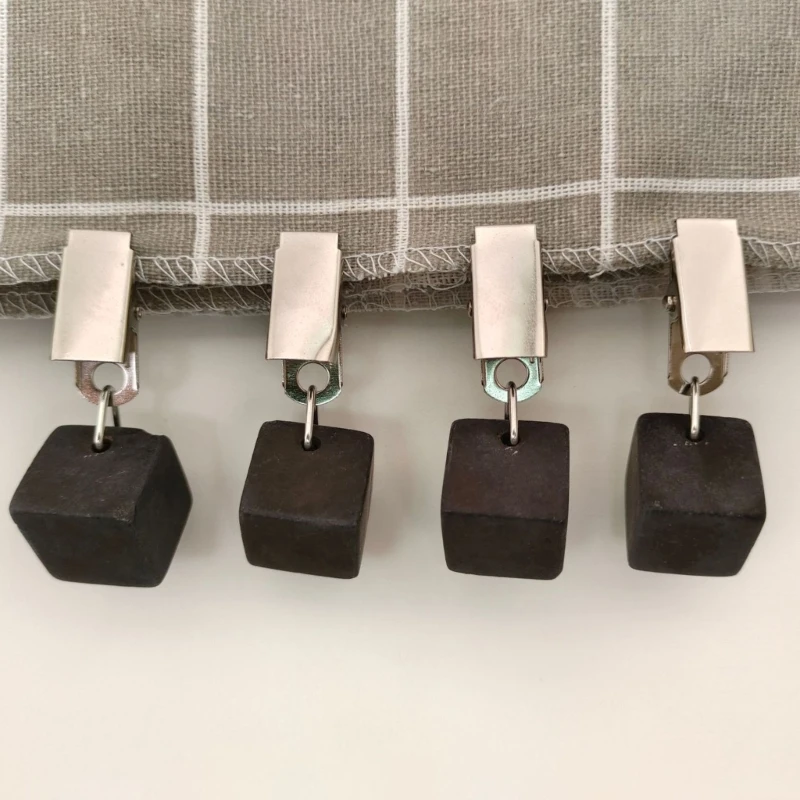 Tablecloth Weights 4pcs Marble Stone Table Cloth Hangers Indoor Outdoor Square Heavy Table Cover Holder Metal Clip