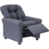 THE CREW FURNITURE Traditional Kids Recliner, Toddler Ages 1-5 Years, Home Décor Polyester Linen, Gray 5