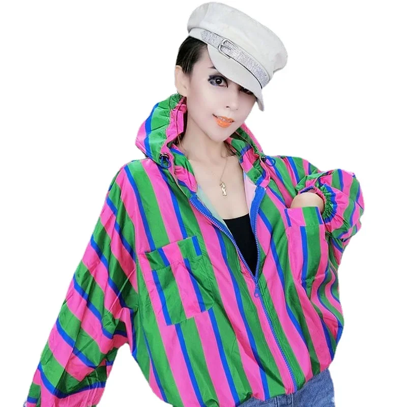 Striped Hooded Windbreaker Jacket 5