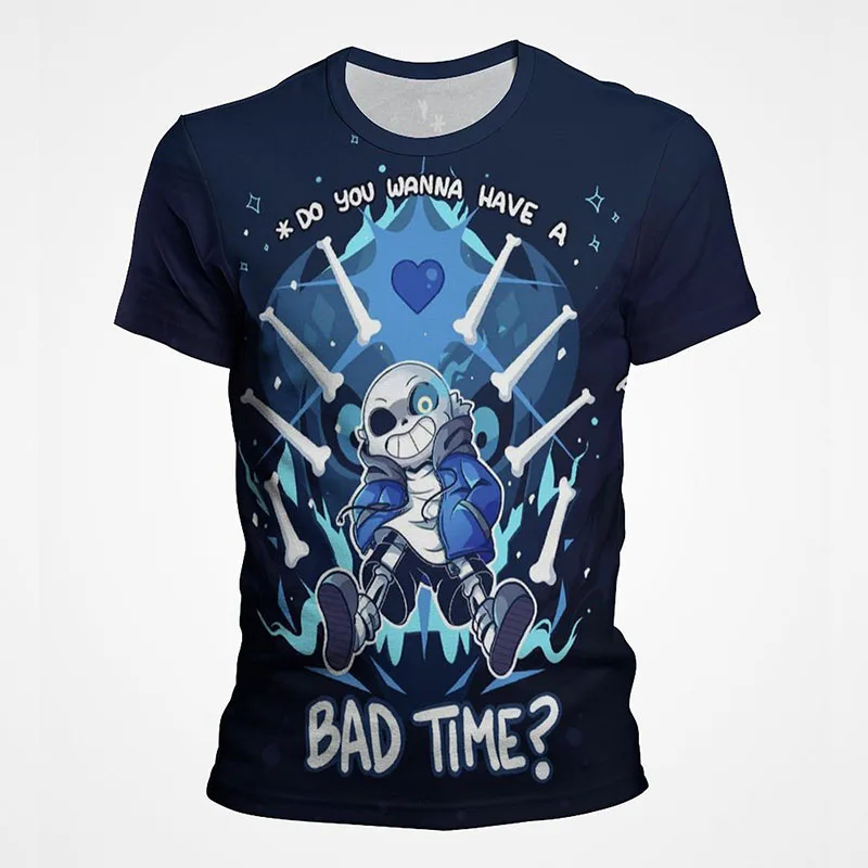 

2022 New Game Undertale T Shirt Men Summer Short Sleeve Sans 3D Print T-shirt Cool Children Tops Anime Tee Male Camiseta Clothes