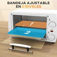 Homcom Four Électrique De Table 10 Litres 750W 36,5X26X22 cm Blanc 5