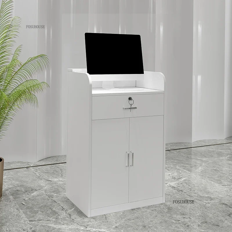 Nordic Reception Desks Supermarket Convenience Store Mini Cashier Desks Multifunctional Furniture Bar Table Counter Tables C