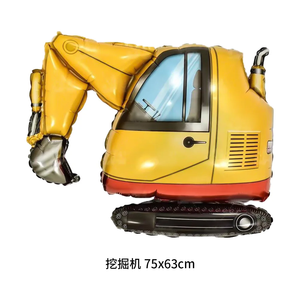 5pcs Construction Themed Balloon Carton Vehicle Balloon Excavator Forklift Crane Balloons for Boy\'s Construction Birthday Party