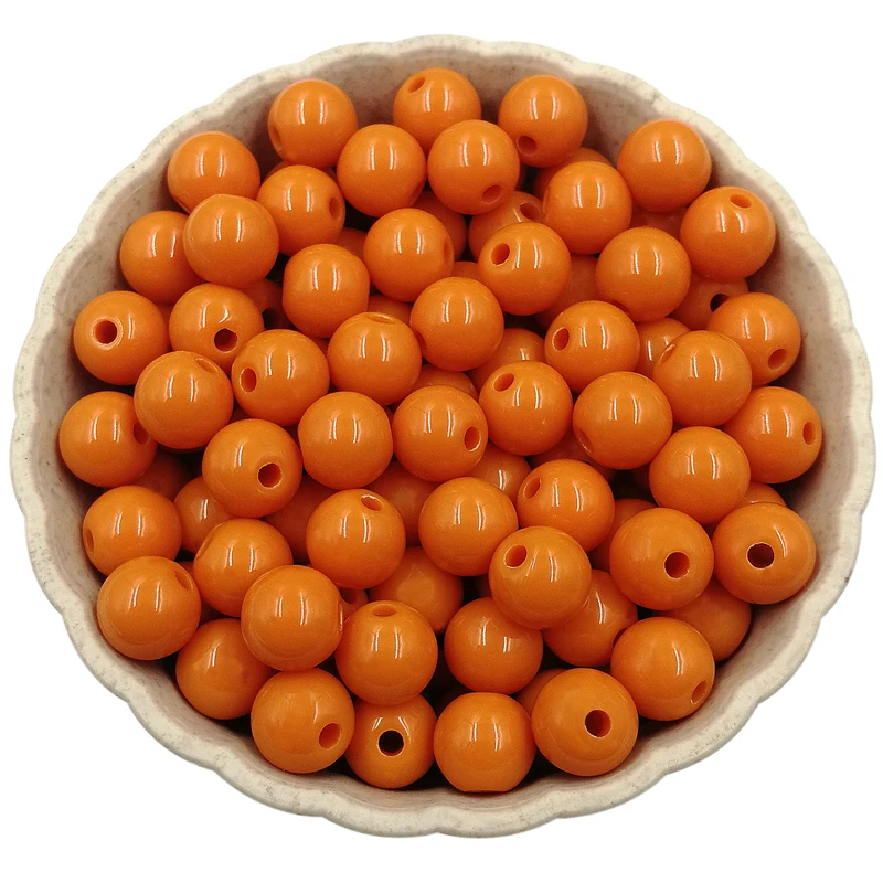 Set of 40 Solid Color 8mm Round Beads