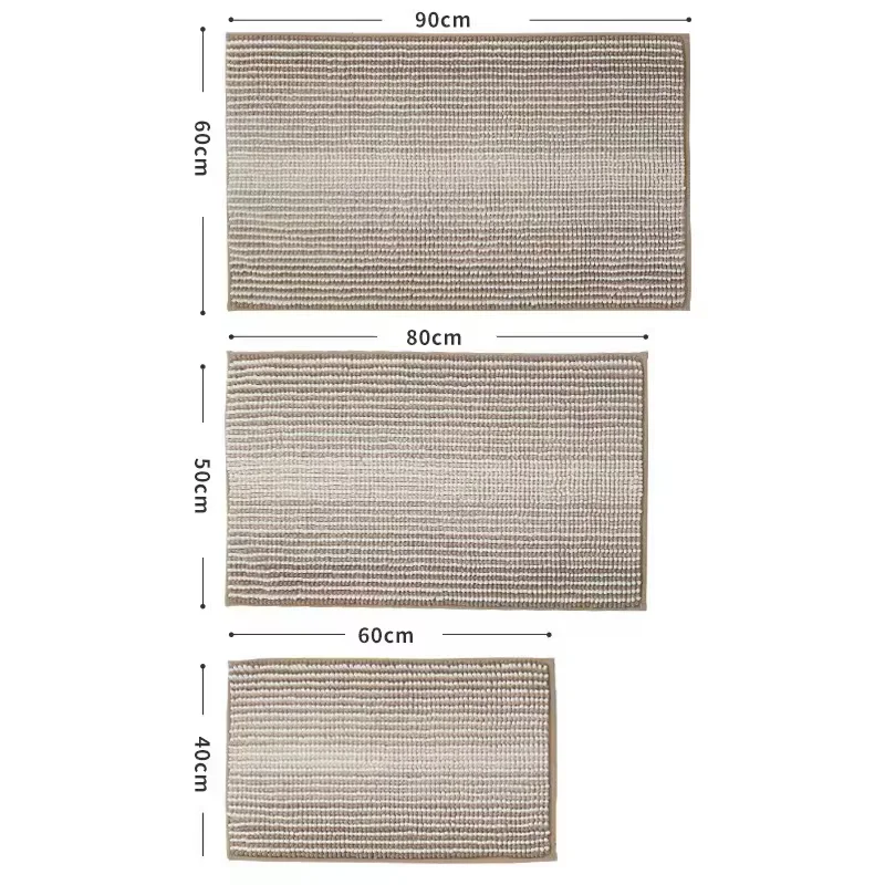 Bathroom Rugs Bath Mat Rug for Bathroom Non Slip Water Absorbent Chenille Runner Rugs Floor Mats Machine Washable