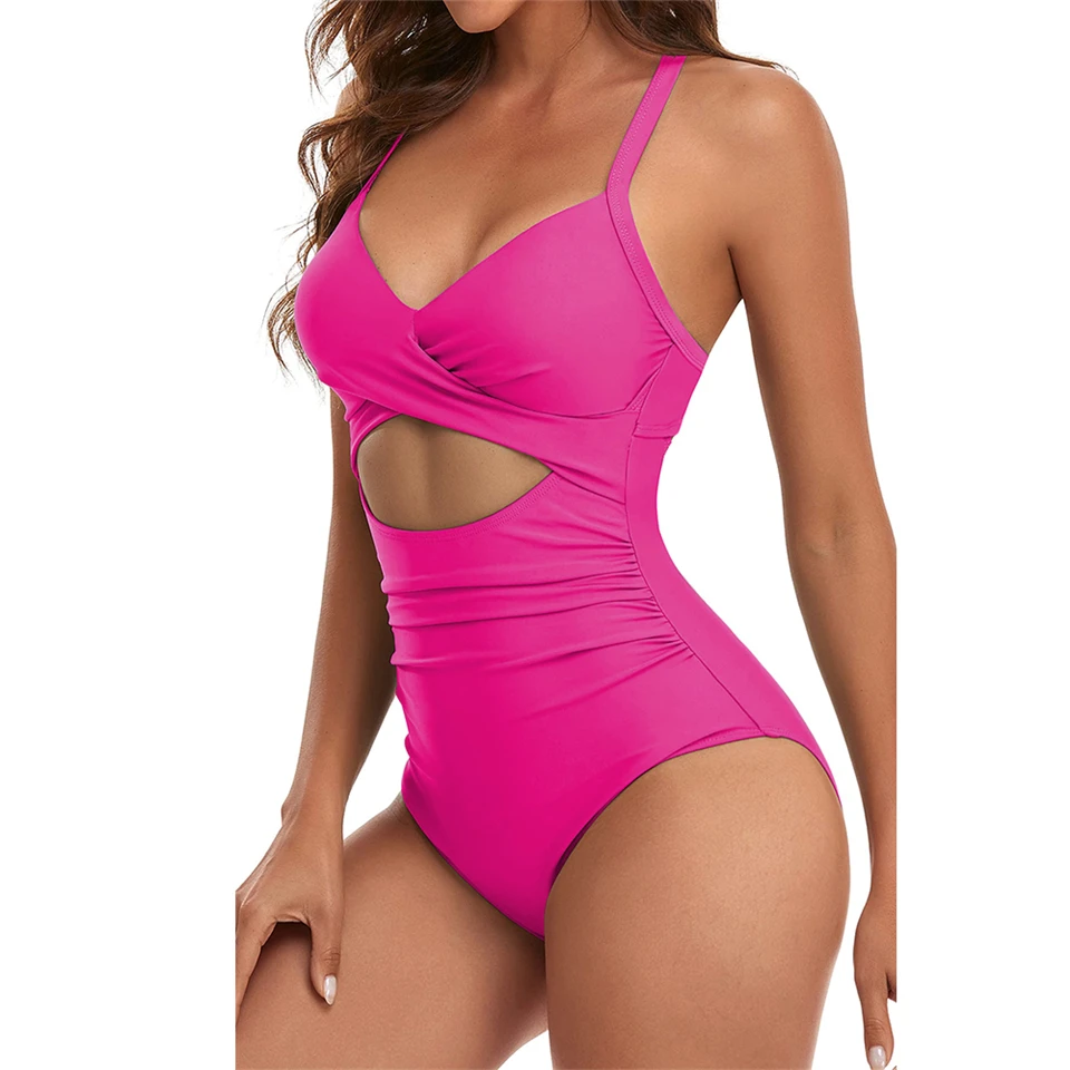 Strappy Hollow Out Swimwear Women 2026 Push Up Swimsuit Female One Piece Swimming Monokini Lady Padded Beachwear Bodysuit Summer