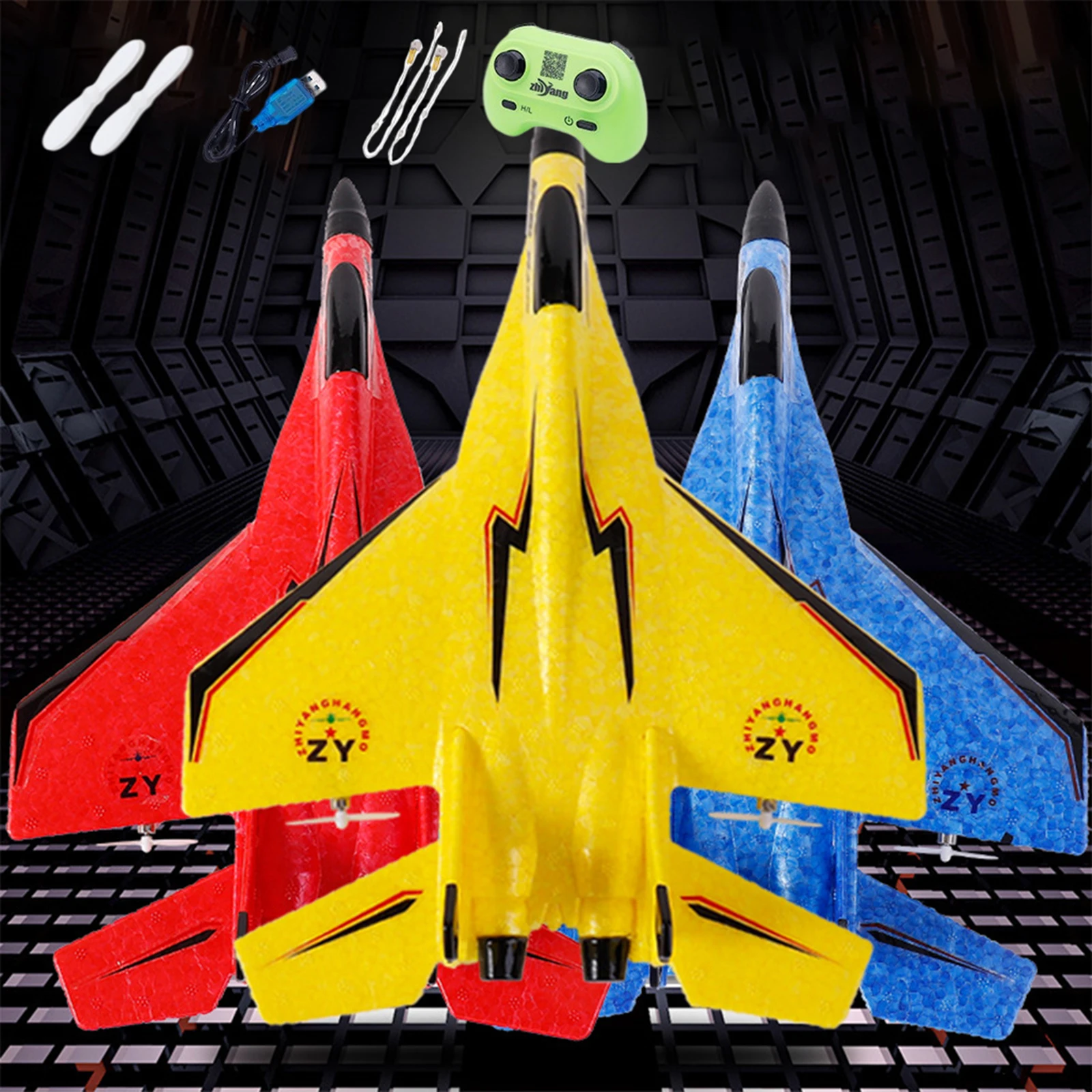 RC Glider Jet Fighter 2 Channels with Night Light Model Anti Falling Fixed Wing Aircraft for Beginners Easy to Fly Outdoor Toys rc glider rc plane