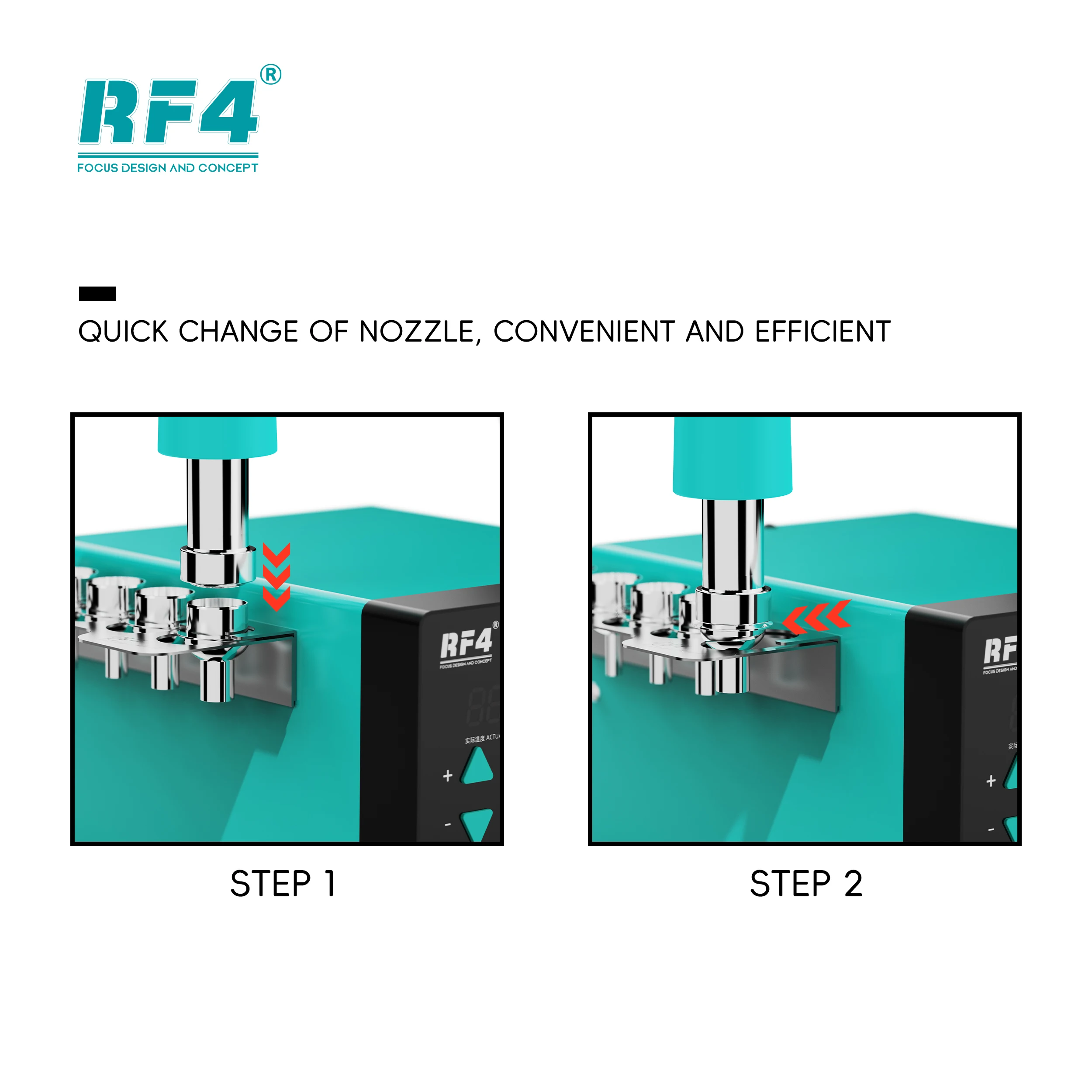 RF4 The Latest Hot Air Rework Station, Using High-Power Pure Copper Toroidal Transformer, Stable And Rapid Heating RF-H3