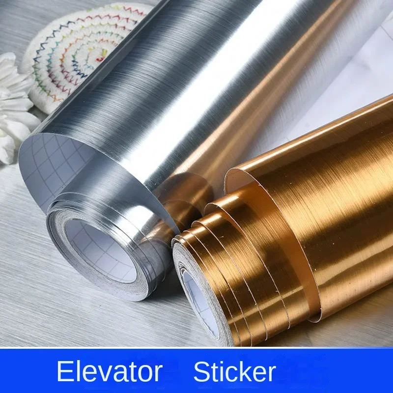 Wall Stickers Self-adhesive Brushed Gold Wall Sticker Mirror Metal Imitation Stainless Steel Refurbished Refrigerator Cabinet Door