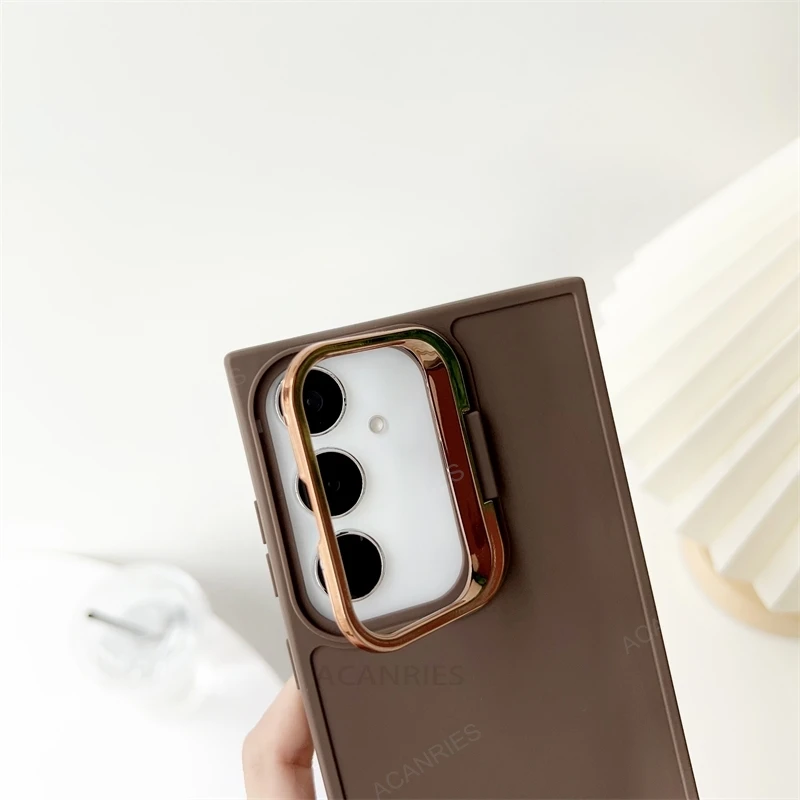 Coque de téléphone en silicone invisible avec support samsung_voghion.com