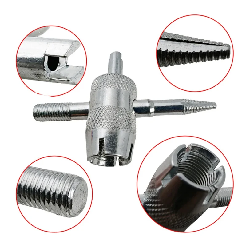 Four-in-One Tyre Valve Core Wrench and Screwdriver Tool