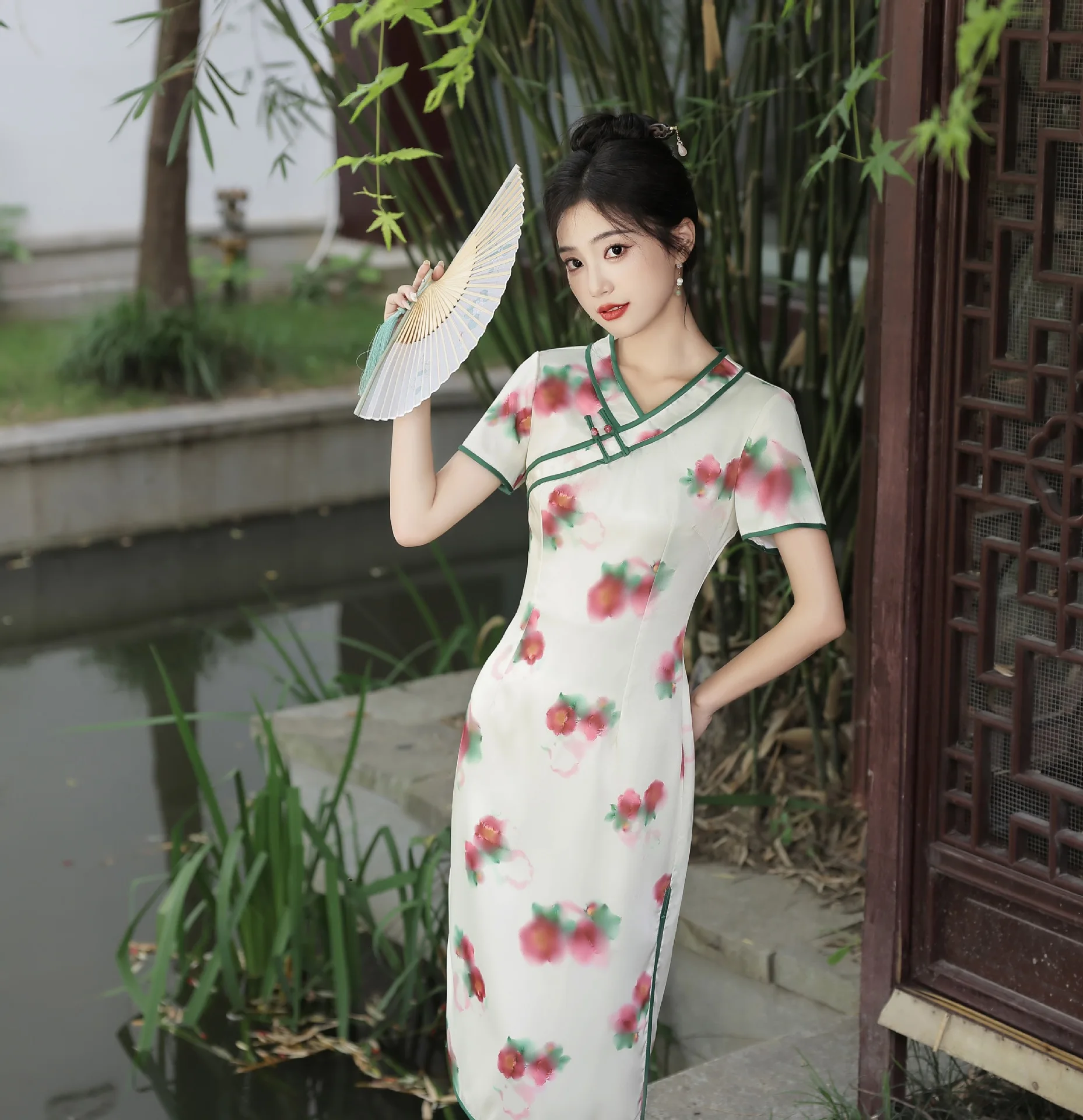 Cheongsam Dress Elegant Chinese Fashion Womens Clothing Hanfu Dresses  Summer Chinese Style