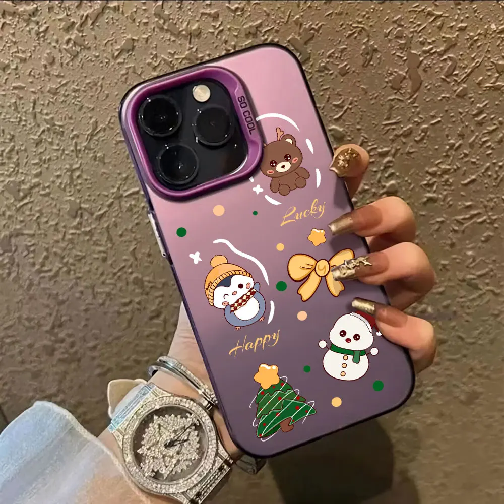 Luxury Silver IMD Phone Case - Merry Christmas Painted Design