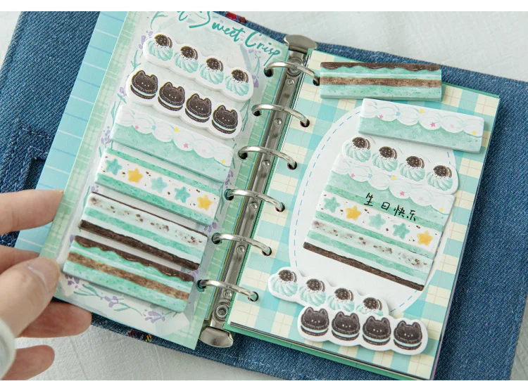 180pcs Dingding Cake Shop Series Kawaii Cake Appearance Message Sticker Index Creative Student Stationery Scrapbook Sticker
