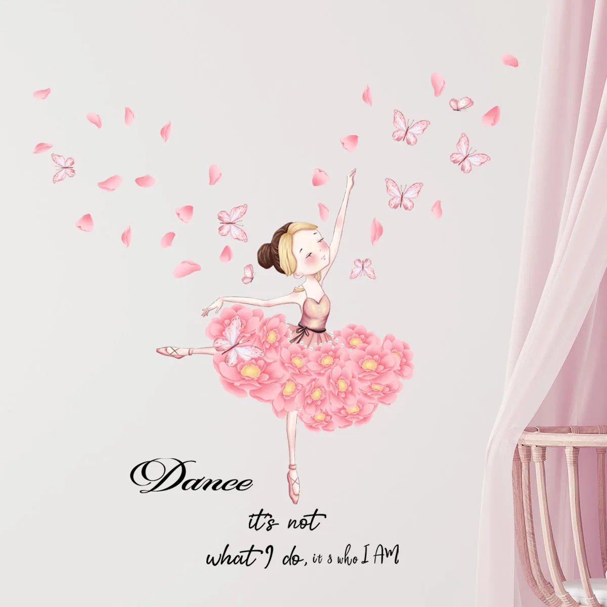 

Beautiful Girl Wall Stickers for Bedroom Removable Decals PVC Decor Girls Room Art Decoration